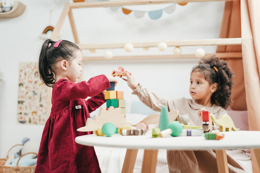 two girls playing together