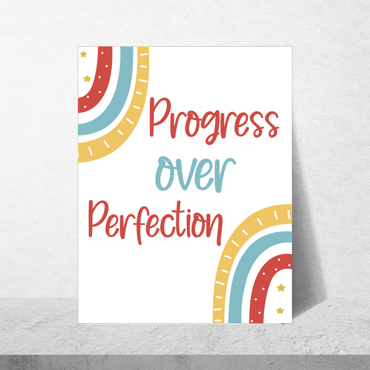 Progress Over Perfection Poster