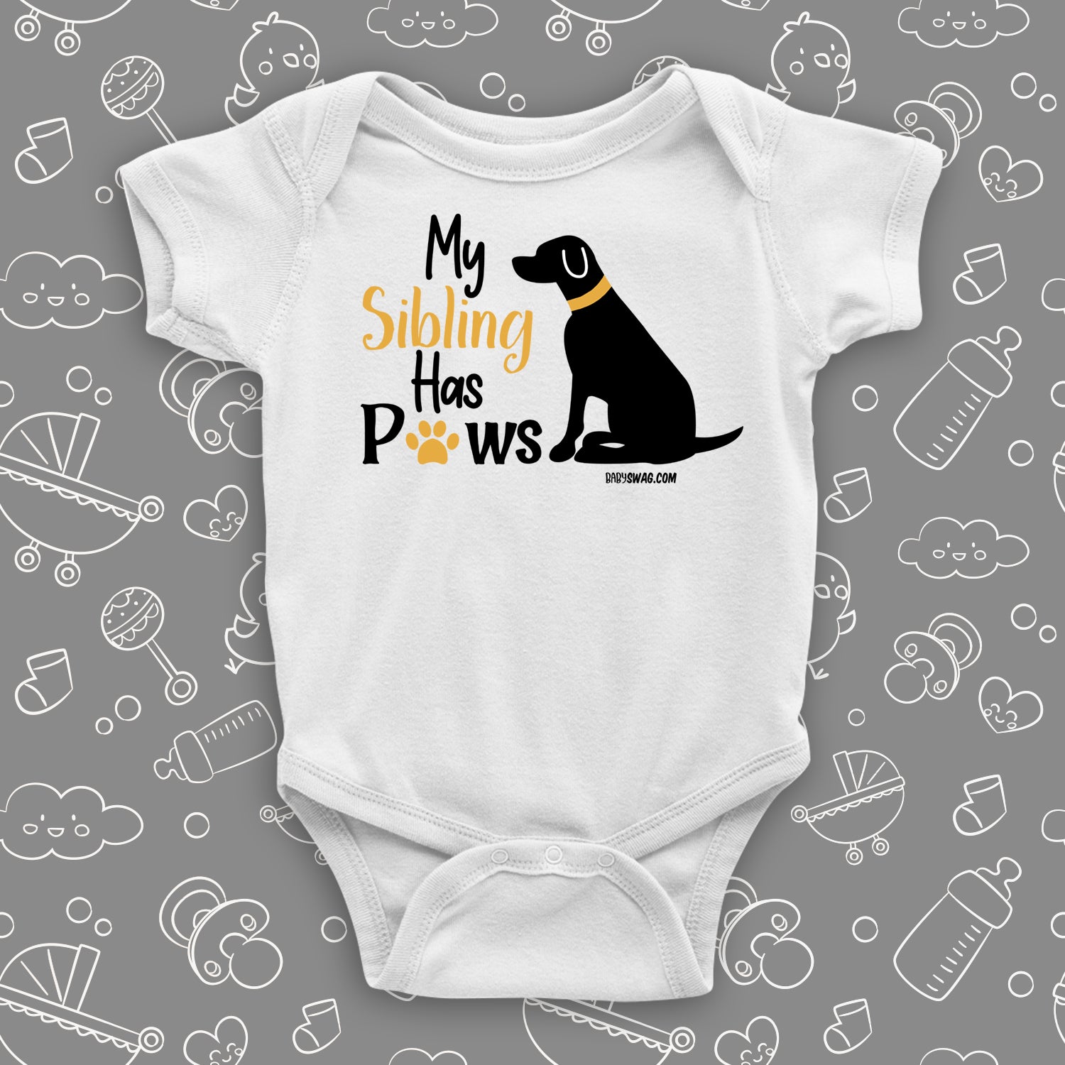 my siblings have paws shirt, funny baby shower gift, funny baby