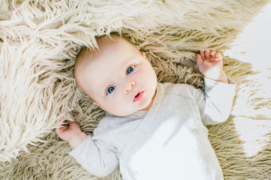 a baby with blue eyes