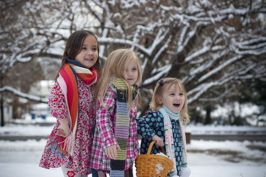 Three girls enjoying winter