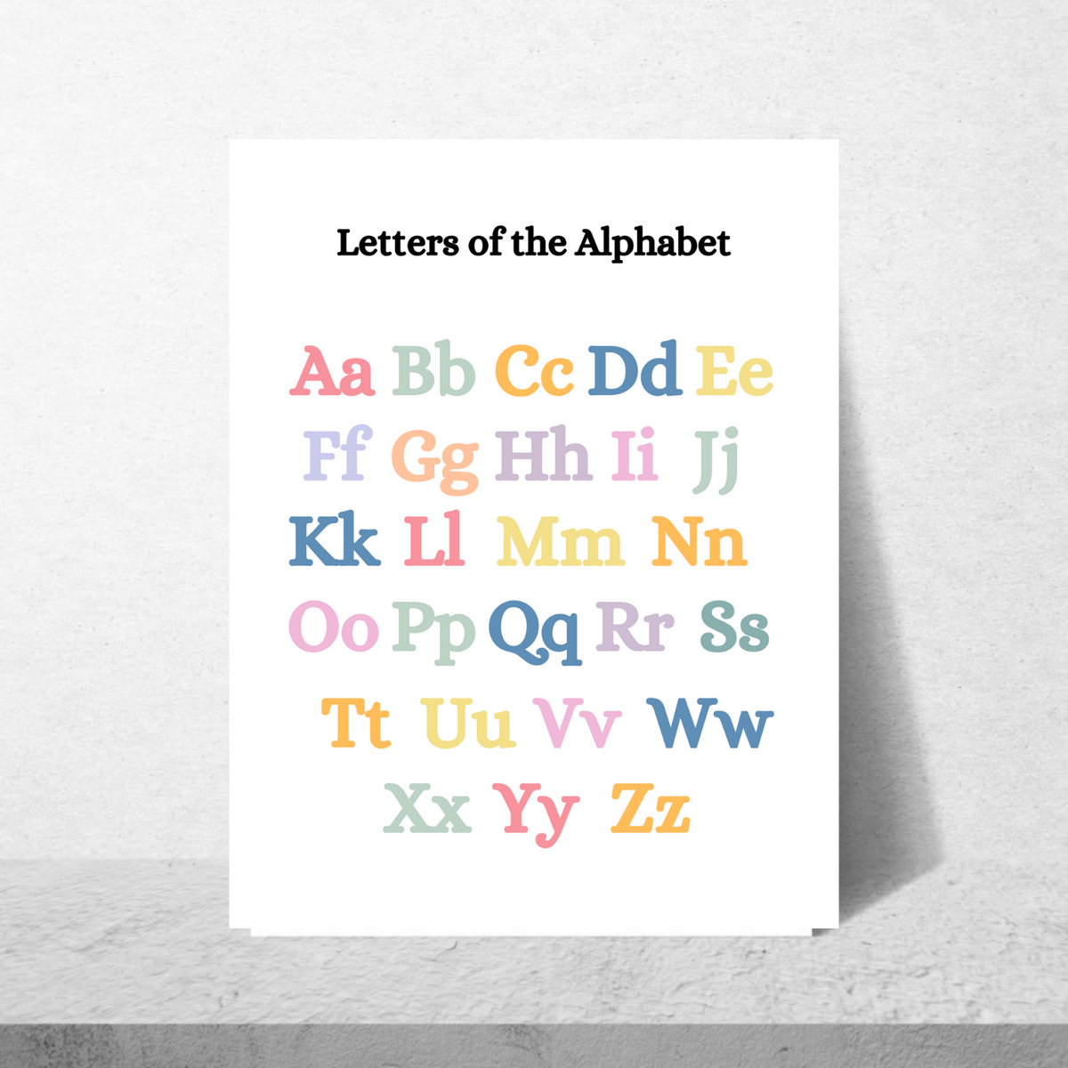 Letters Of The Alphabet Poster – Baby Swag