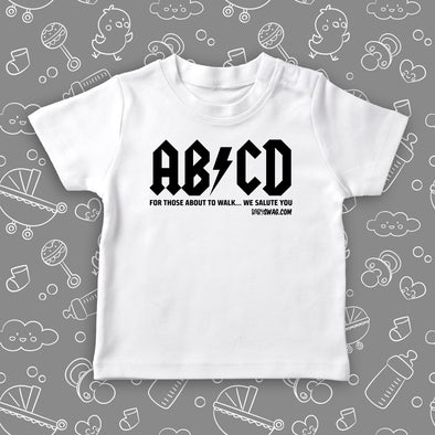 The "ABCD" toddler boy shirt in white. 