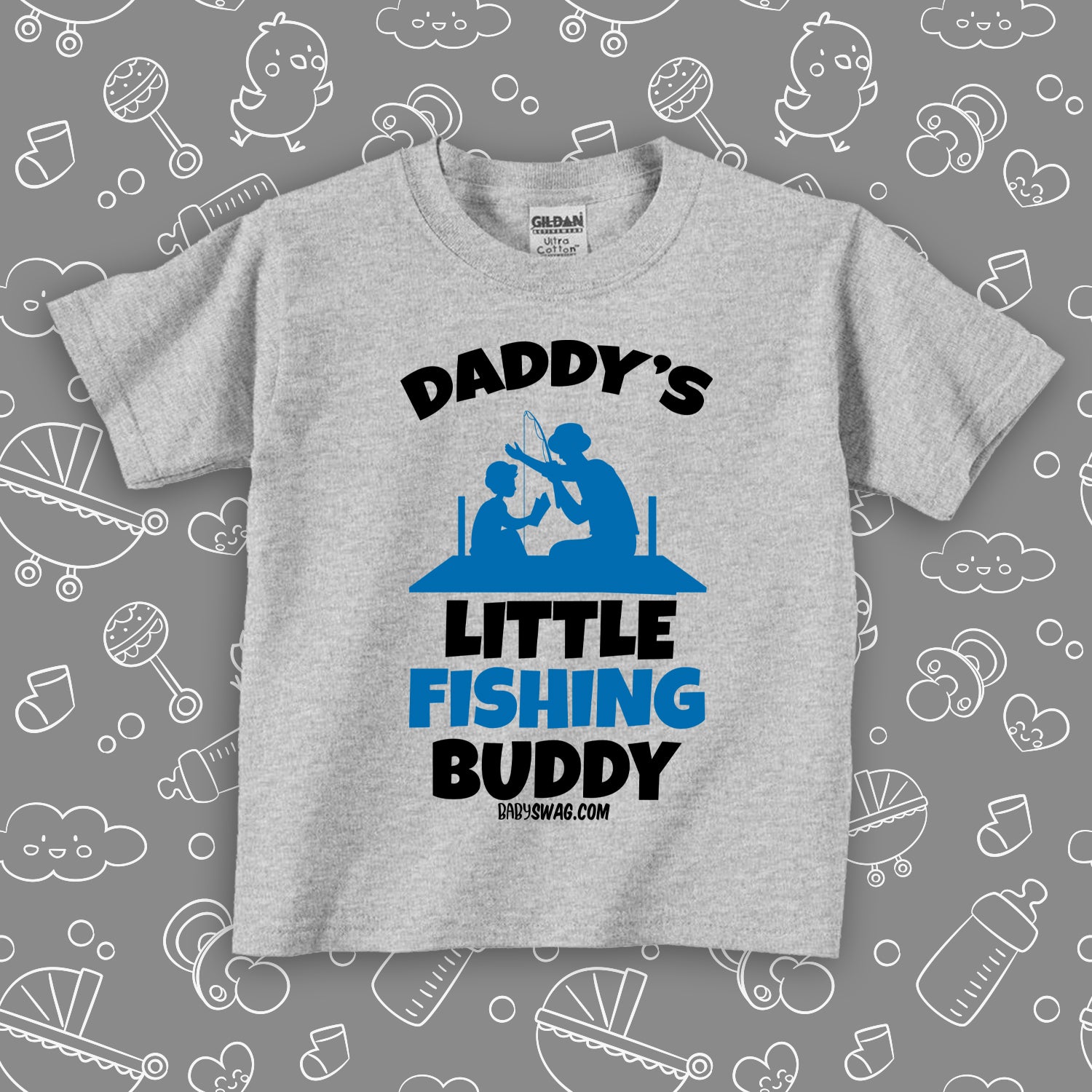 Daddy's Little Fishing Buddy (t) 3T / Heather Gray