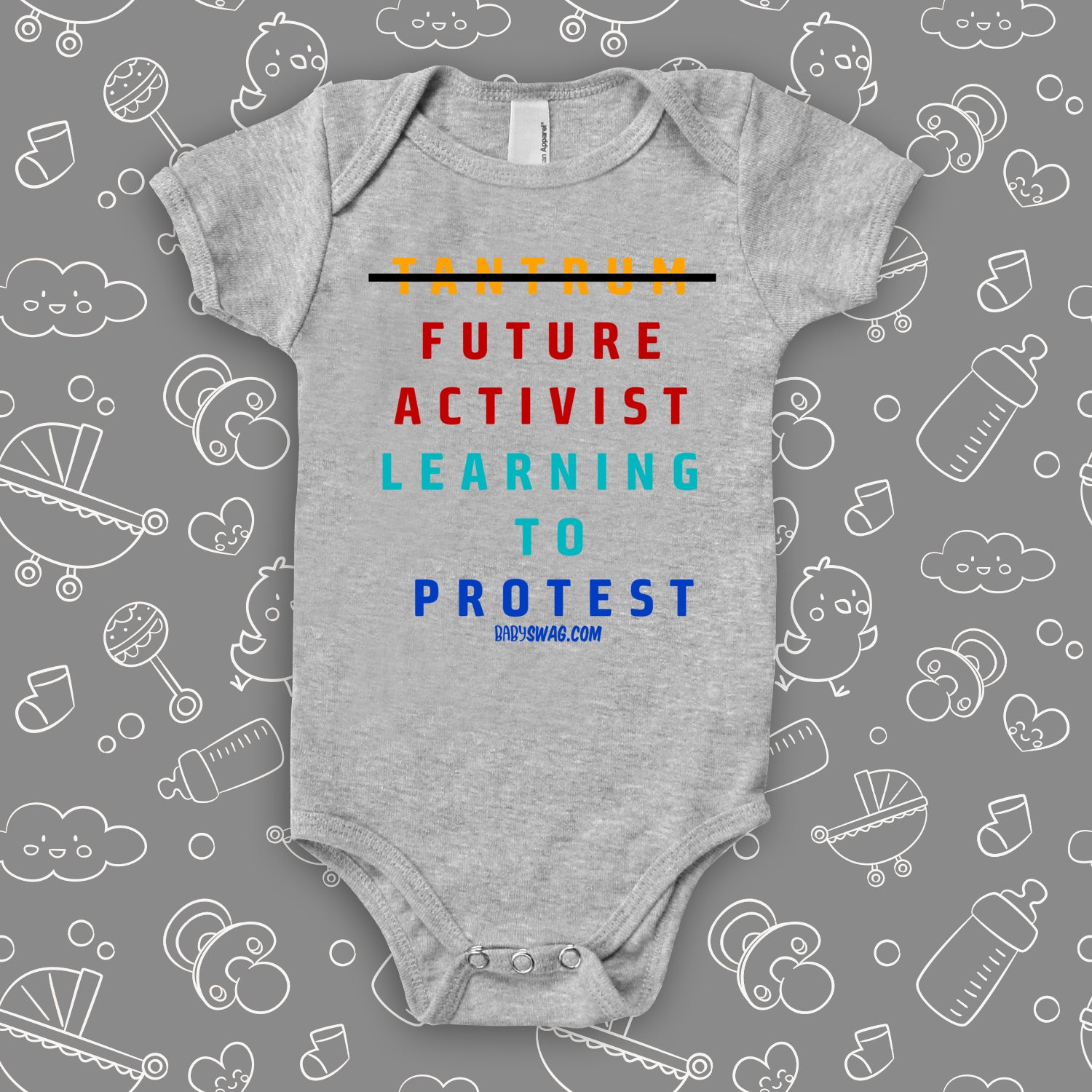 The ''Future Activist'' cool baby onesie in white