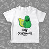  A tooddler graphic tee with "Holy Guacamole" print, in color white