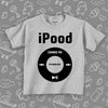 "I Pood" toddler graphic tees in grey. 