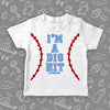Funny toddler boy shirt with saying "I'm A Big Hit" in white. 
