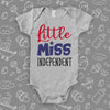 The ''Little Miss Independent'' cute baby onesie in grey. 