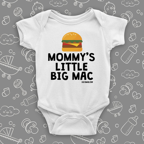 The ''Mommy's Little Big Mac'' cute baby onesie in white