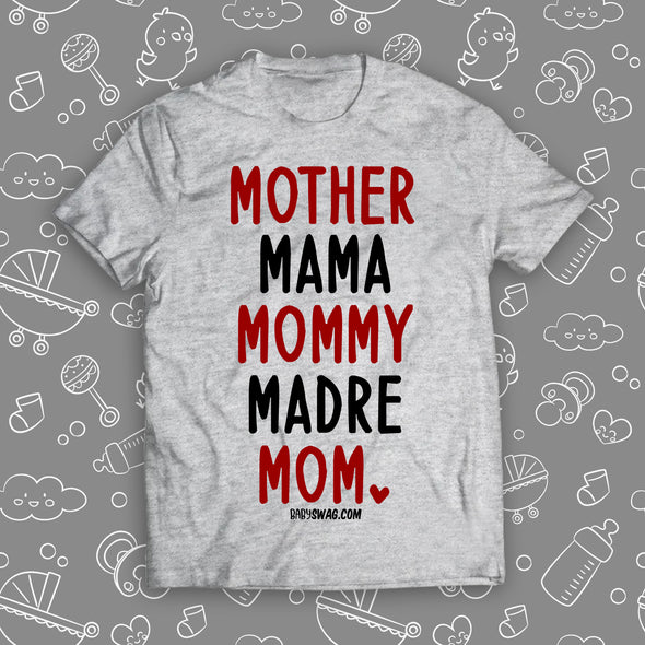 Mother, Mama, Mommy, Madre, Mom.