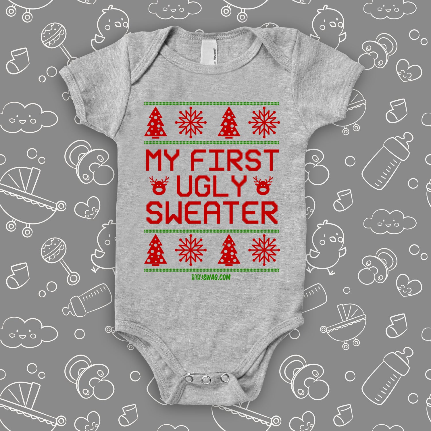 Bodysuit My First Christmas Sweater Baby's 1st Christmas Sweater
