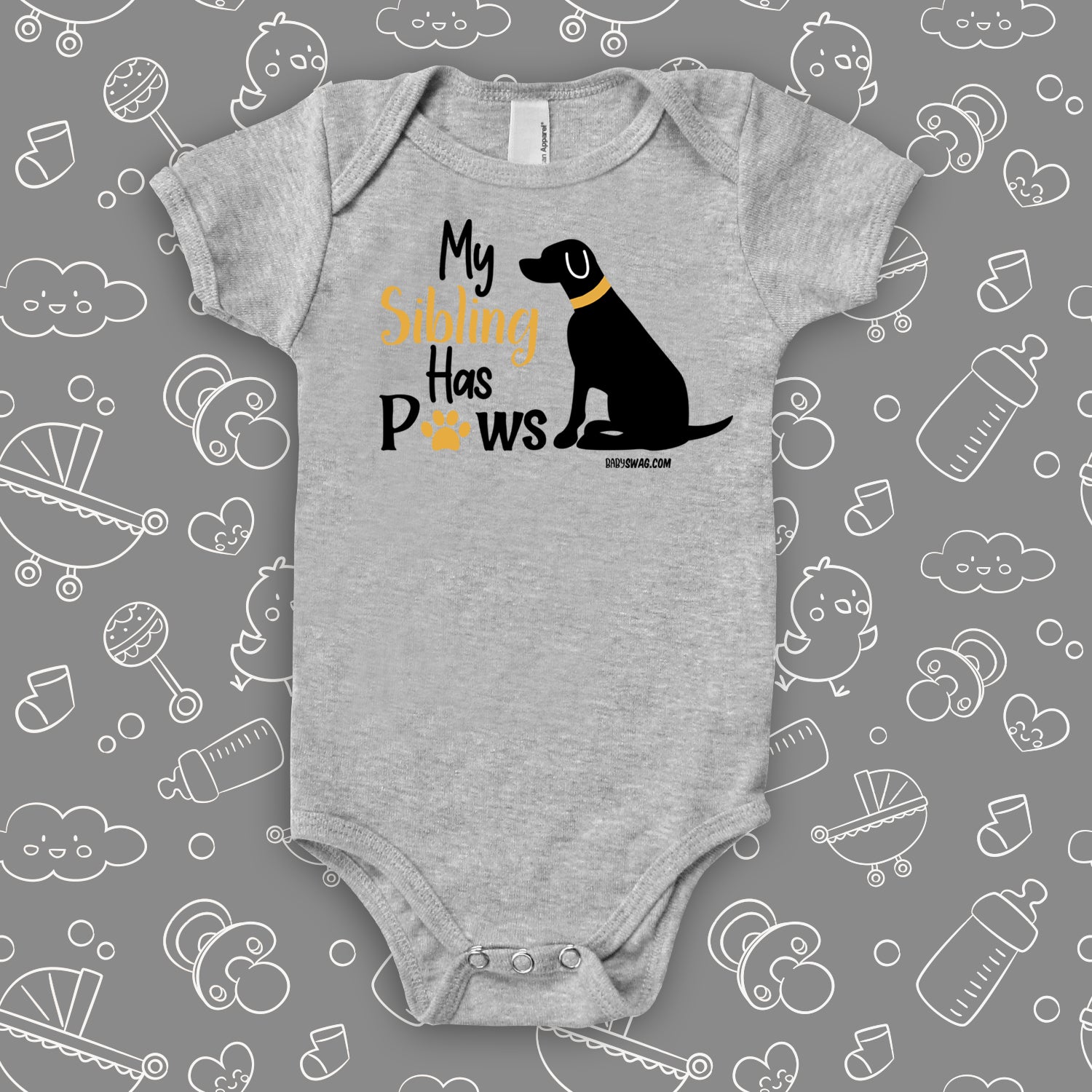 my siblings have paws shirt, funny baby shower gift, funny baby