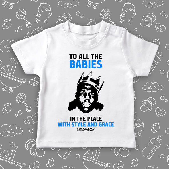 The "Notorious Big Biggie" toddler graphic tee in white.