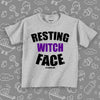 Funny toddler shirt with saying "Resting Witch Face" in grey. 