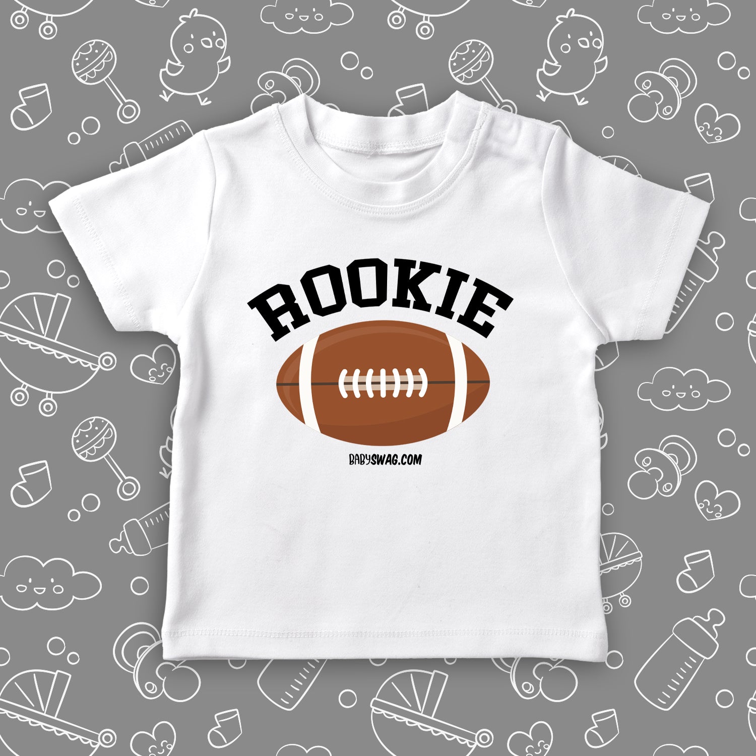 The "Rookie" toddler boy shirt in white. 