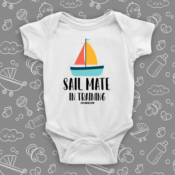 The ''Sail Mate In Training'' swag baby clothes in white.