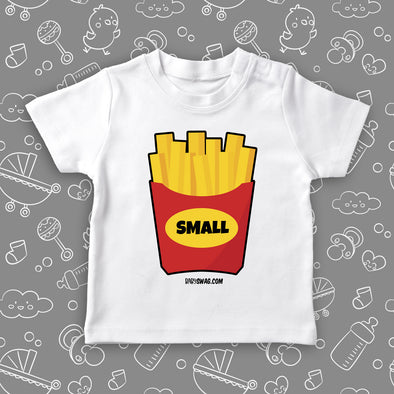 "Small Fry" toddler graphic tee in white.