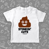 Funny toddler graphic tee with saying "Stinkin' Cute" in white.