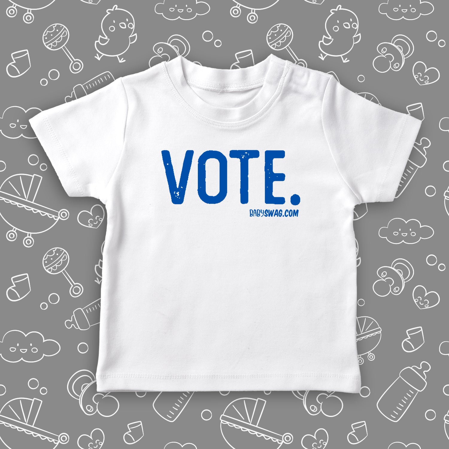 The ''Vote'' cool toddler clothes in white